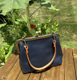 Leather Princess Anne Kiss Lock Purse