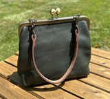 Leather Princess Anne Kiss Lock Purse