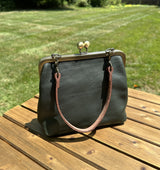 Leather Princess Anne Kiss Lock Purse