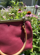 Leather Princess Anne Kiss Lock Purse