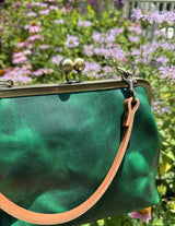 Leather Princess Anne Kiss Lock Purse