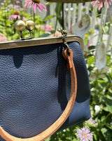 Leather Princess Anne Kiss Lock Purse