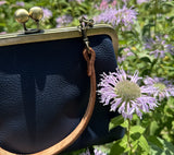 Leather Princess Anne Kiss Lock Purse