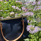 Leather Princess Anne Kiss Lock Purse