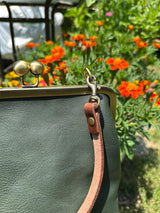 Leather Princess Anne Kiss Lock Purse