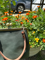 Leather Princess Anne Kiss Lock Purse