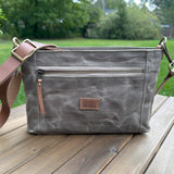 Dusty Brown Waxed Corduroy with Antique Brass Hardware Parish Creek Crossbody squirescanvascreations.com