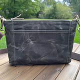 Dark Olive Waxed Twill ith Antique Brass Hardware Parish Creek Crossbody squirescanvascreations.com