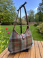 Macleod Tartan Harris Tweed® Rhode River Shoulder Bag with Dark Brown Italian Leather and Antique Brass Hardware SquiresCanvasCreations.com