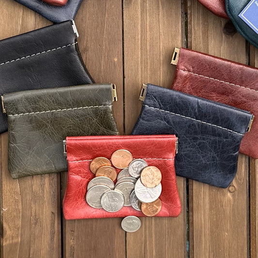 Leather Change Pinch Pouch squirescanvascreations.com