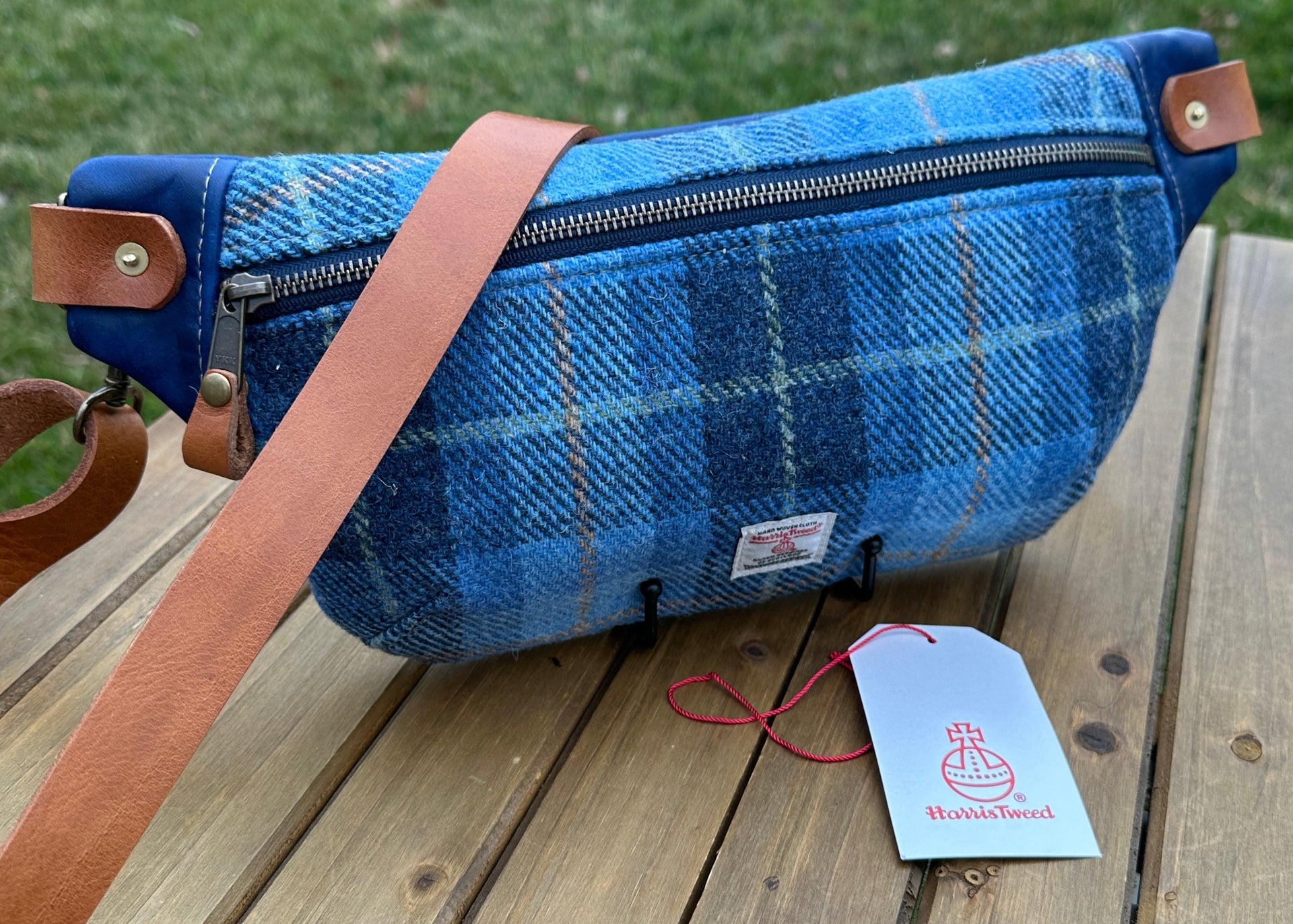 cherchbi tweed and leather backpack Amazon.com | Genuine Harris & Green Canvas Rucksack / The Carloway Backpack combines timeless elegance and practicality with its microfiber leather body and genuine Harris Tweed flap Bonnie - Tweed Roll Top