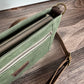 Parish Creek Crossbody Sage Waxed Twill & Toasted Wheat Leather with Antique Brass Hardware squirescanvascreations.com