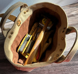 Saddle Stone Washed Canvas with Antique Brass Rivets Waterman Tote SquiresCanvasCreations