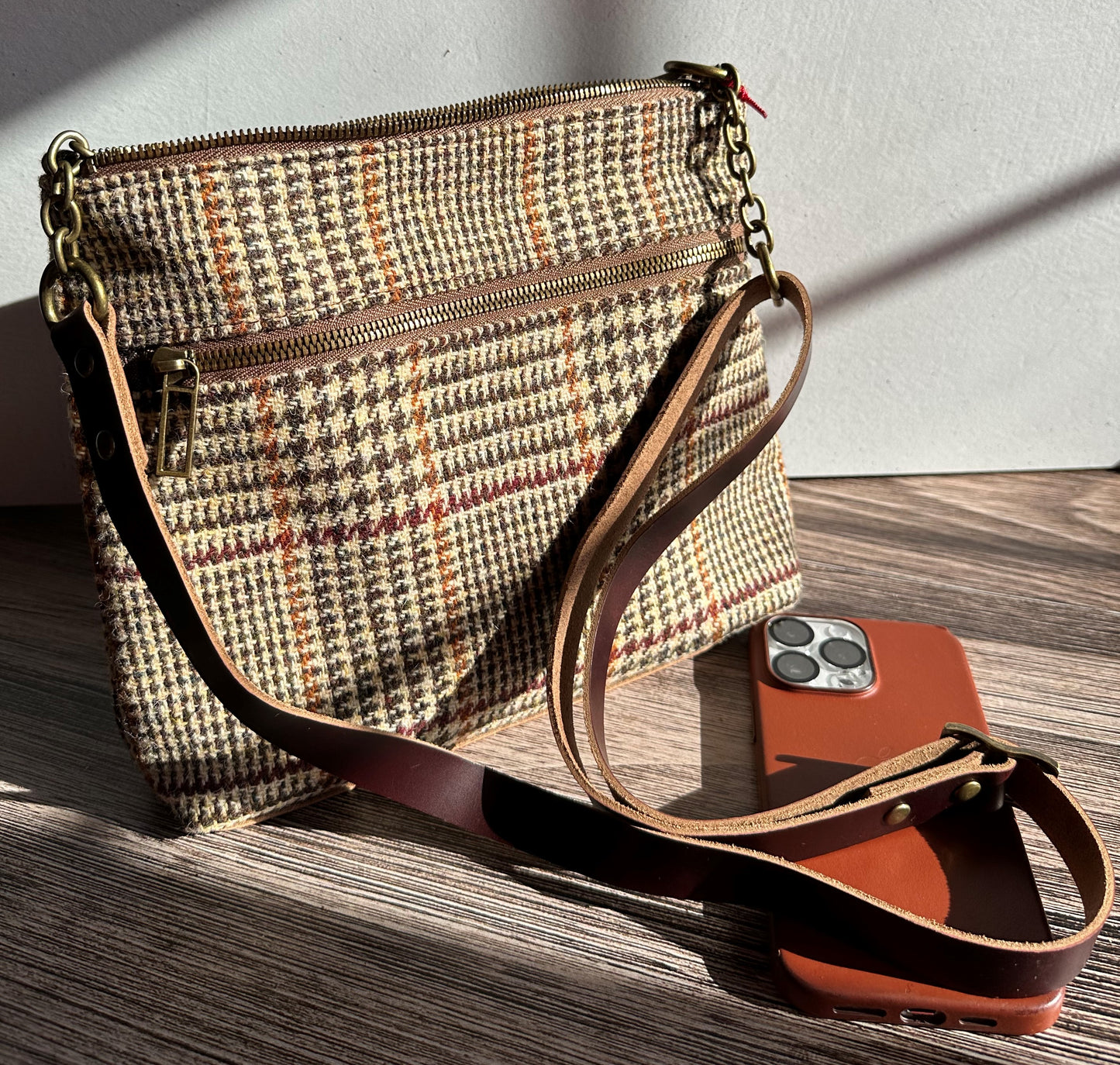 Glen Plaid Harris Tweed® Casey Crossbody SquiresCanvasCreations