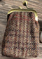 Warm Brown & Grey Check Harris Tweed® Aberdeen Pouch SquiresCanvasCreations