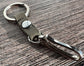 Gray Leather with Nickel Japanese Hook Nippon Keychain SquiresCanvasCreations