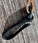 Black Leather with Black Matte Japanese Hook Nippon Keychain SquiresCanvasCreations