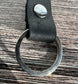 Black Leather with Nickel Japanese Hook Nippon Keychain SquiresCanvasCreations