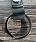 Black Leather with Nickel Japanese Hook Nippon Keychain SquiresCanvasCreations