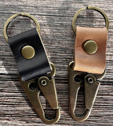 Leather and Brass Lever Keychain SquiresCanvasCreations