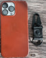 Crazy Horse Black Leather Matte BlackLever Keychain SquiresCanvasCreations