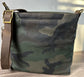 Camo Waxed Canvas Brown Leather with Antique Brass Hardware Bayside Hobo Bag squirescanvascreations