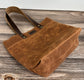 Saddle Waxed Canvas Wheat Leather with Antique Brass Hardware Chesapeake Market Tote squirescanvascreations