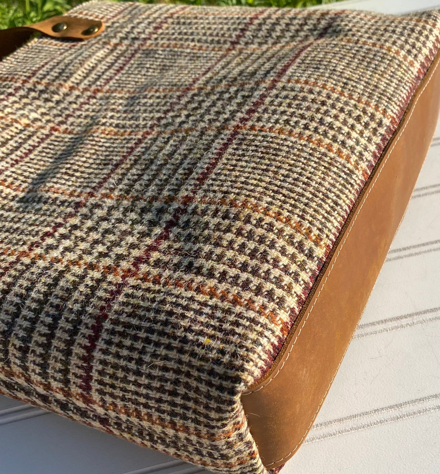 Glen Plaid Harris Tweed® with Antique Brass Hardware Harris Tweed® Tote SquiresCanvasCreations